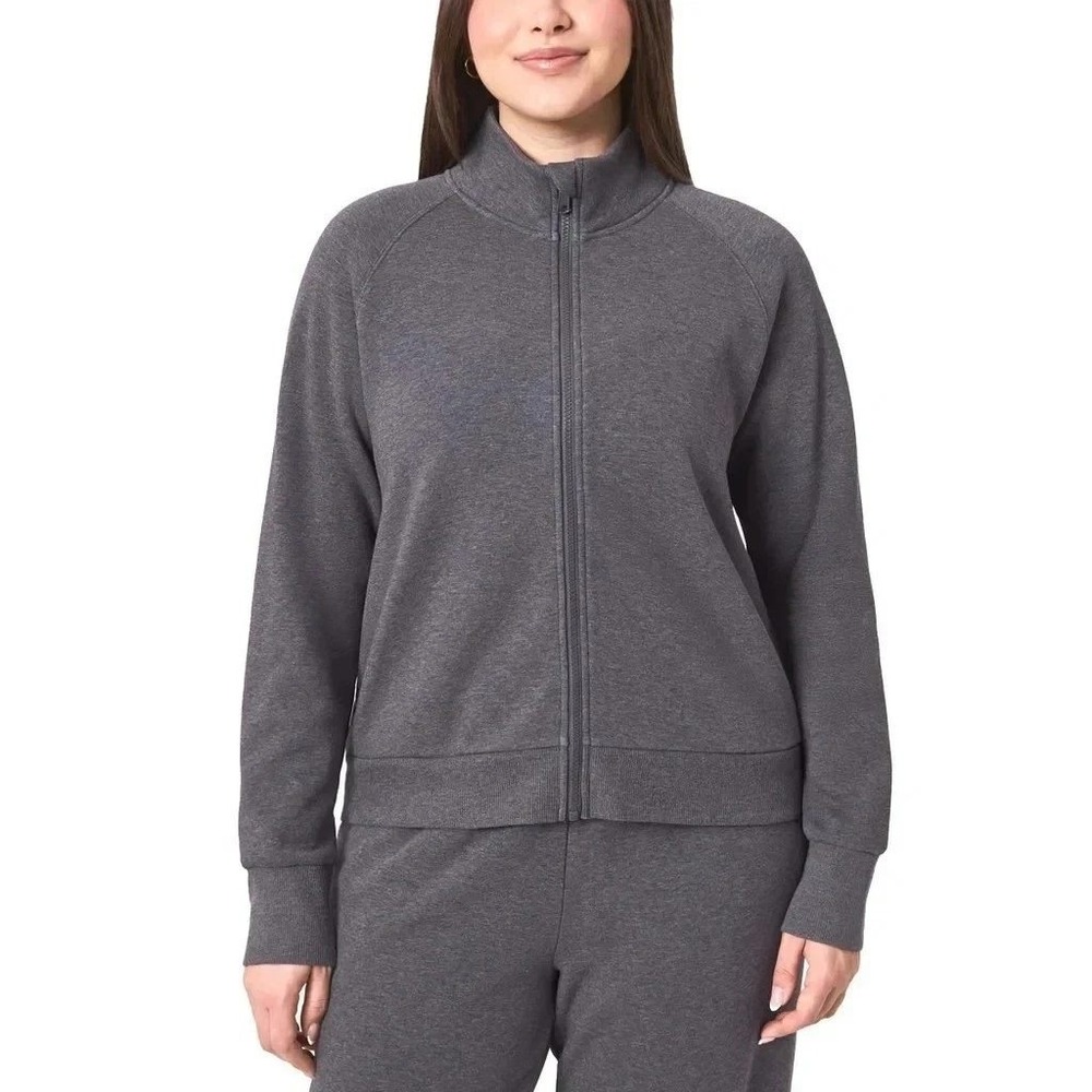Mondetta Women's M Full Zip Fleece Sweatshirt Purple Fleece Lined
